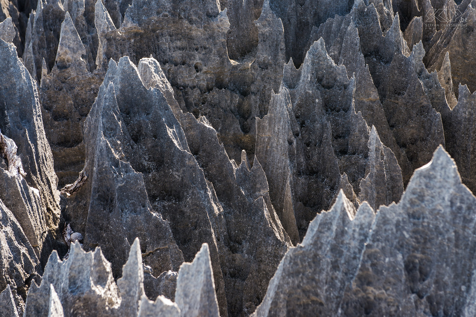Grote Tsingy De Tsingy is een ondoordringbare labyrint van naaldvormige kalkstenen rotsformaties die geërodeerd zijn door hevige regenval miljoenen jaren geleden. Stefan Cruysberghs